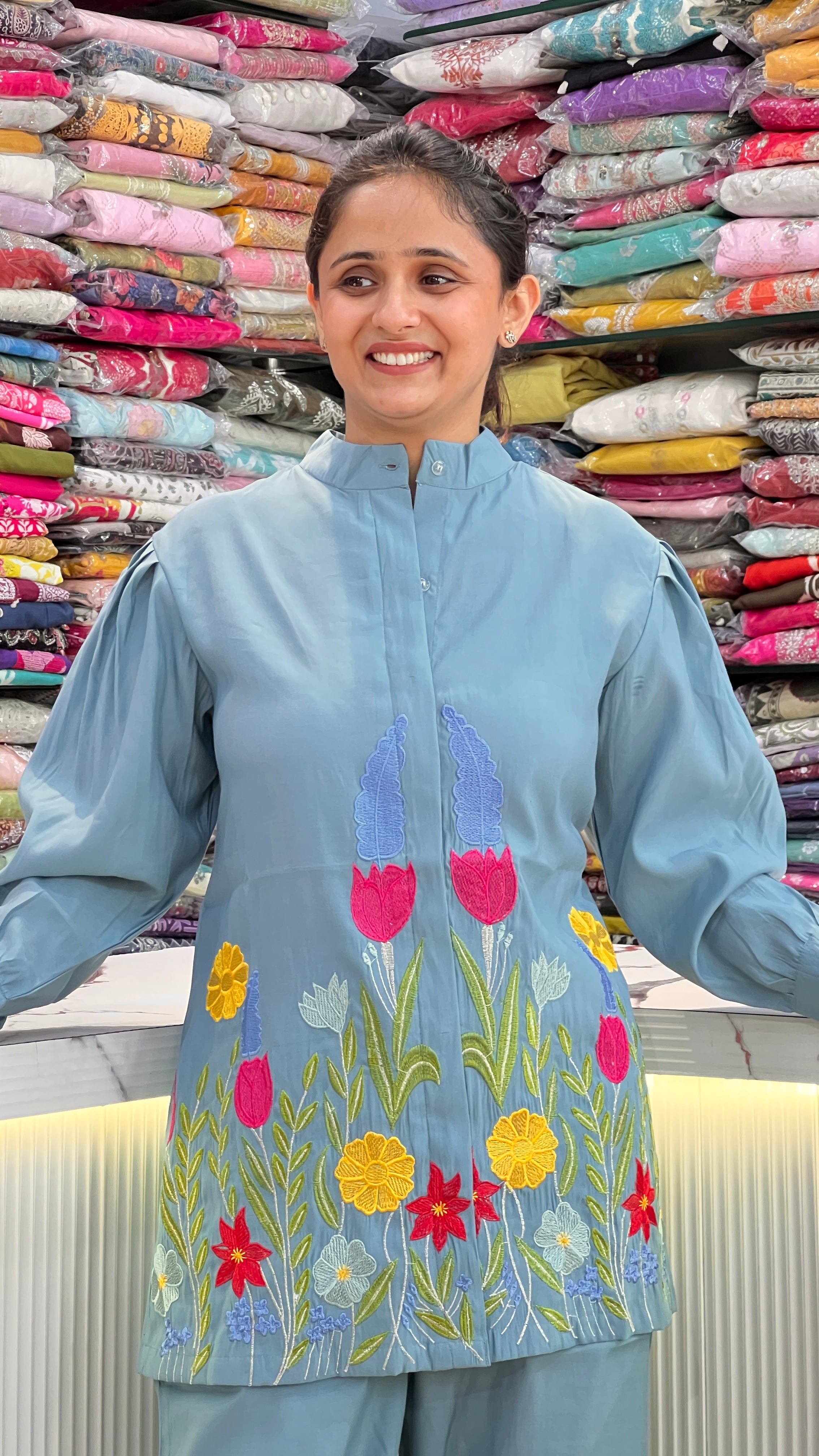 Modal embroidered cord set ( su dr 367 )