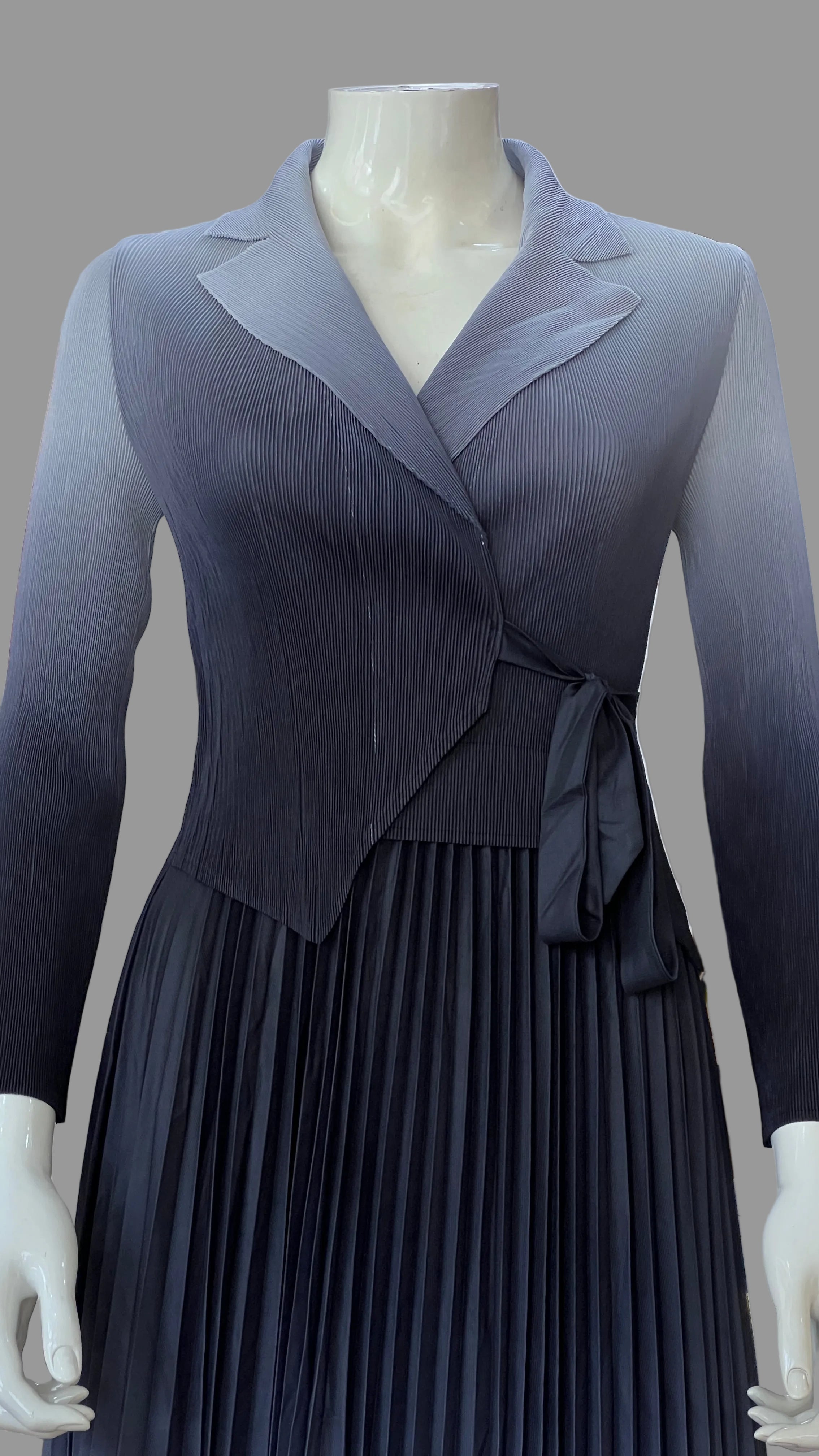 Imported Pleated Maxi Dress - Super Stretch