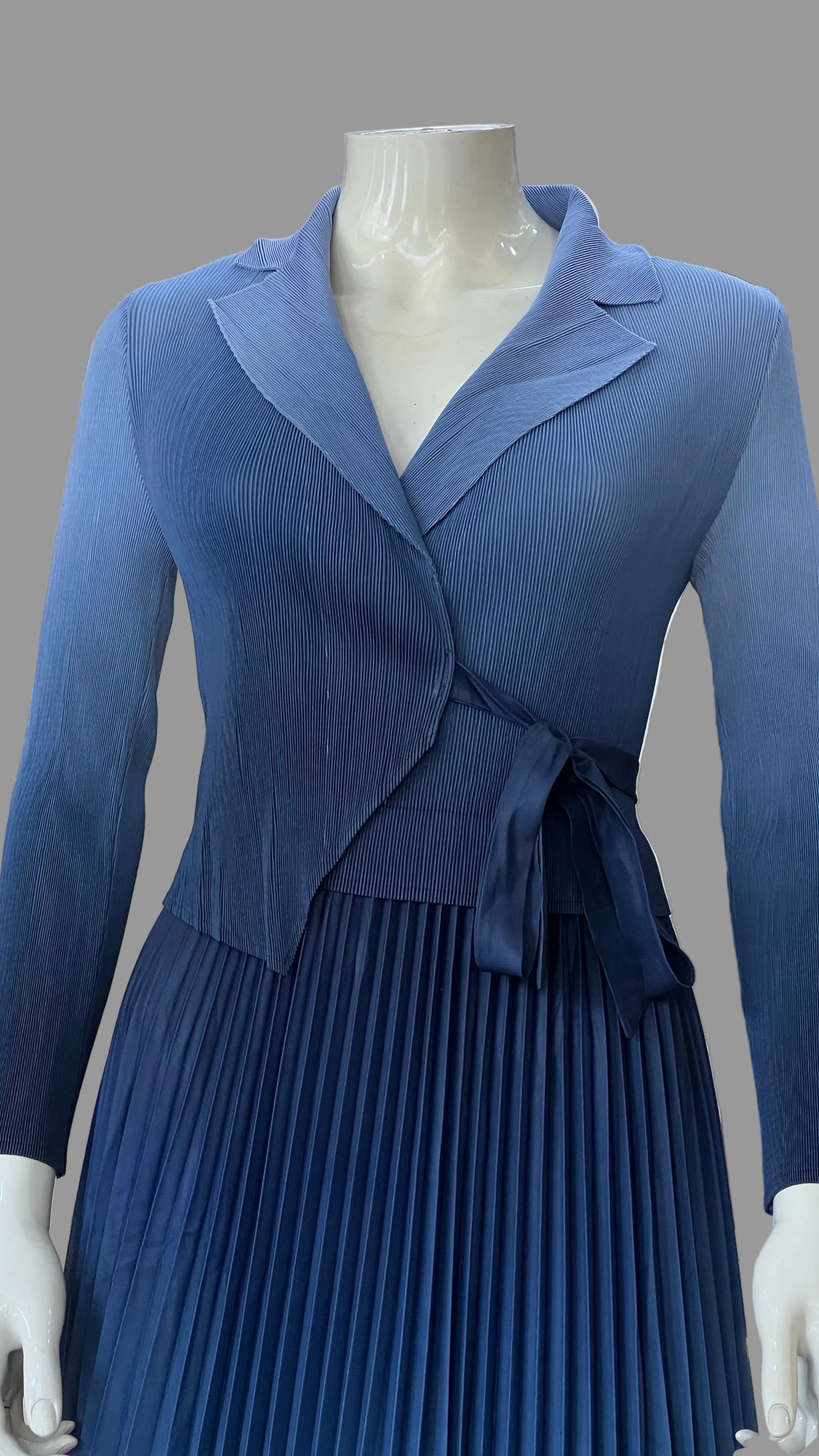 Imported Pleated Maxi Dress - Super Stretch