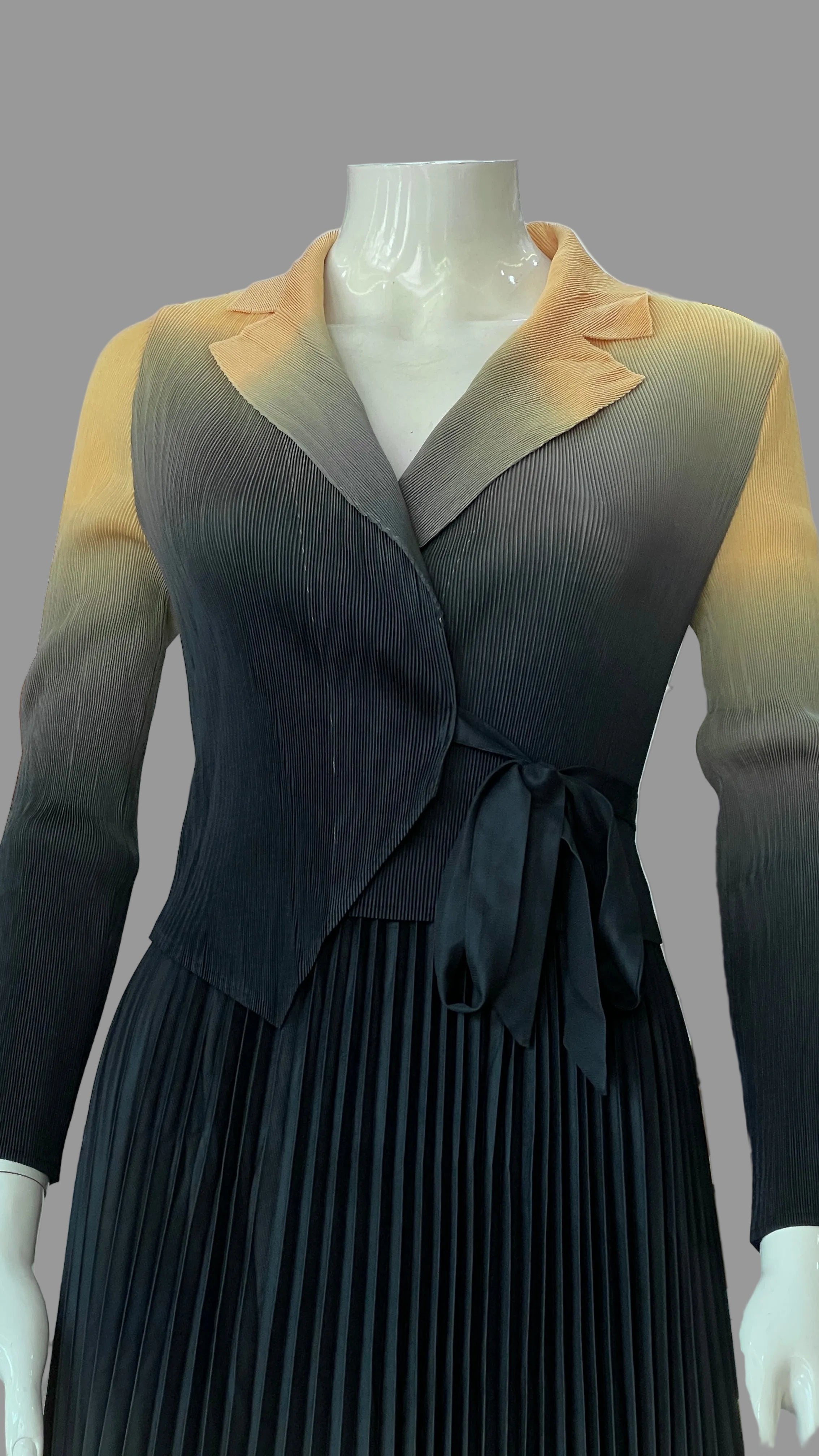 Imported Pleated Maxi Dress - Super Stretch