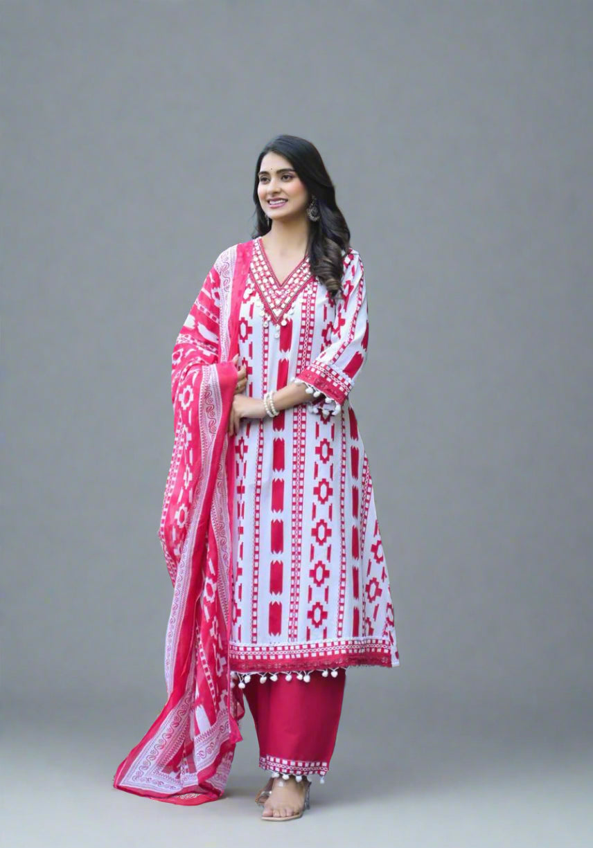Aayna ikkat printed plazo suit