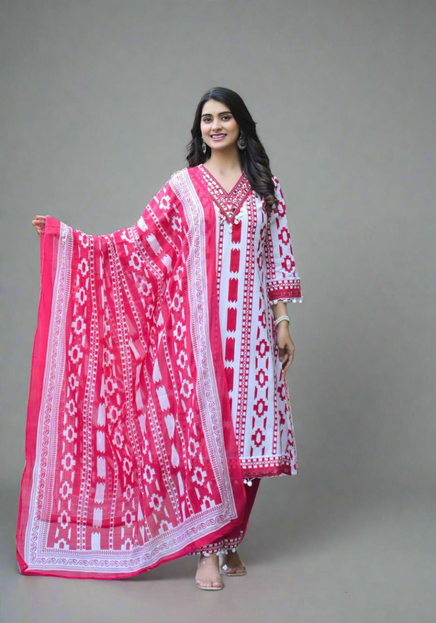 Aayna ikkat printed plazo suit