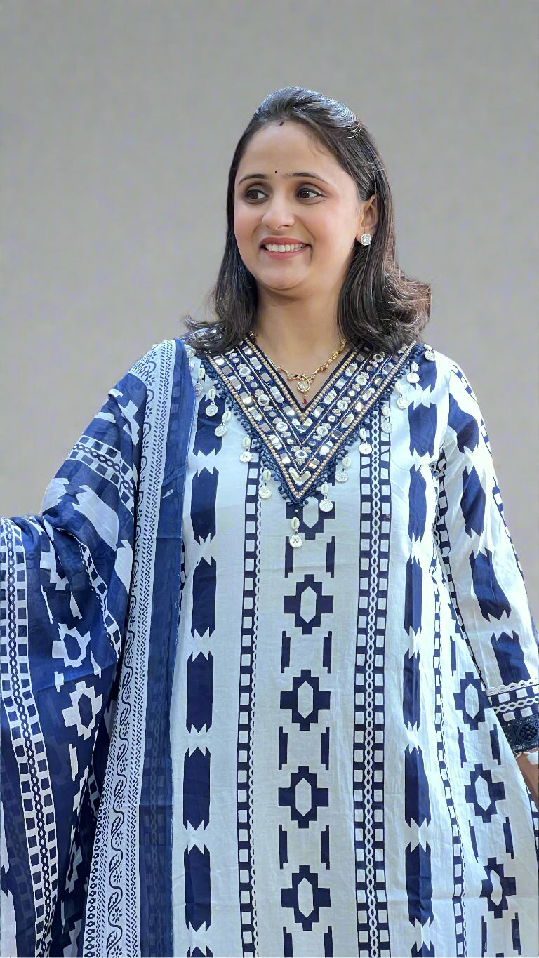 Aayna ikkat printed plazo suit