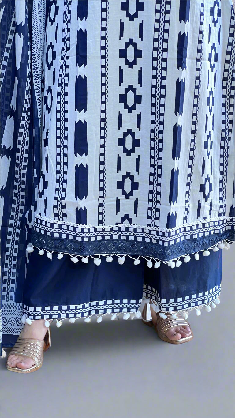 Aayna ikkat printed plazo suit