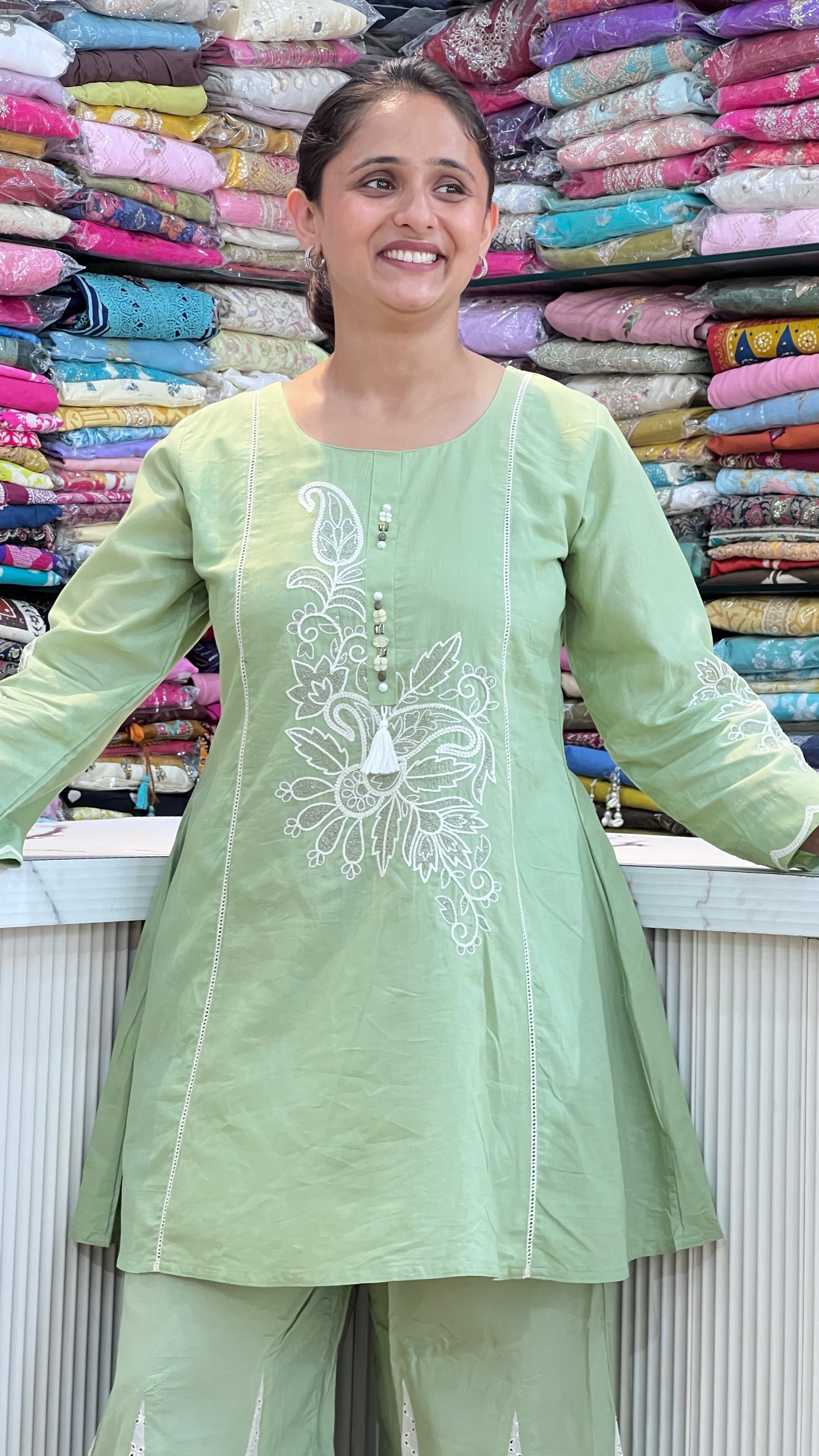 Cotton sharara cord set ( tj 27167 )