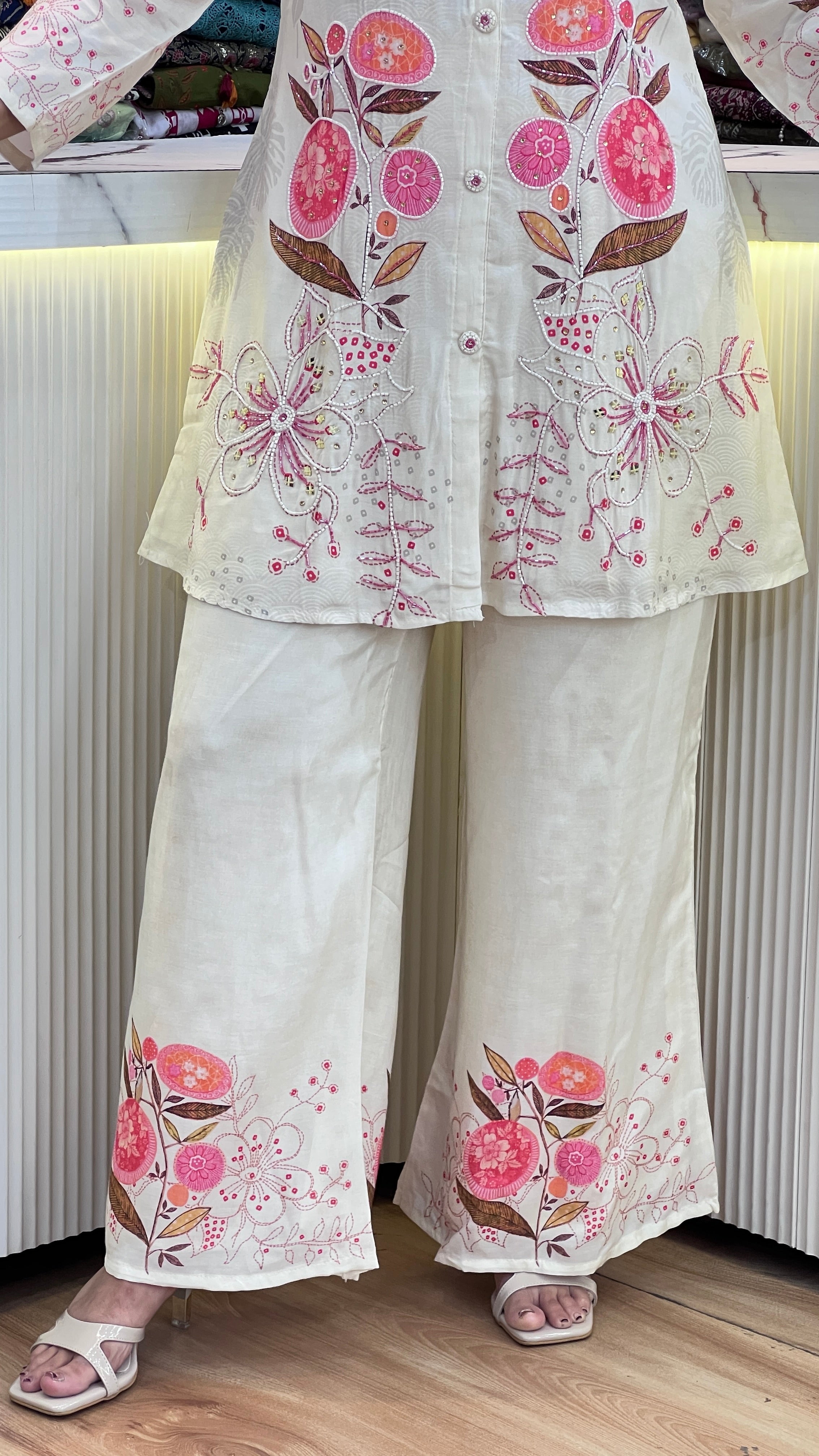Pure muslin hand work cord set ( tj 26967 )