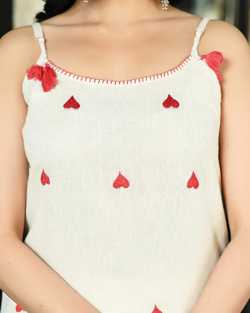 Ahna khadi cotton suit (without sleves)