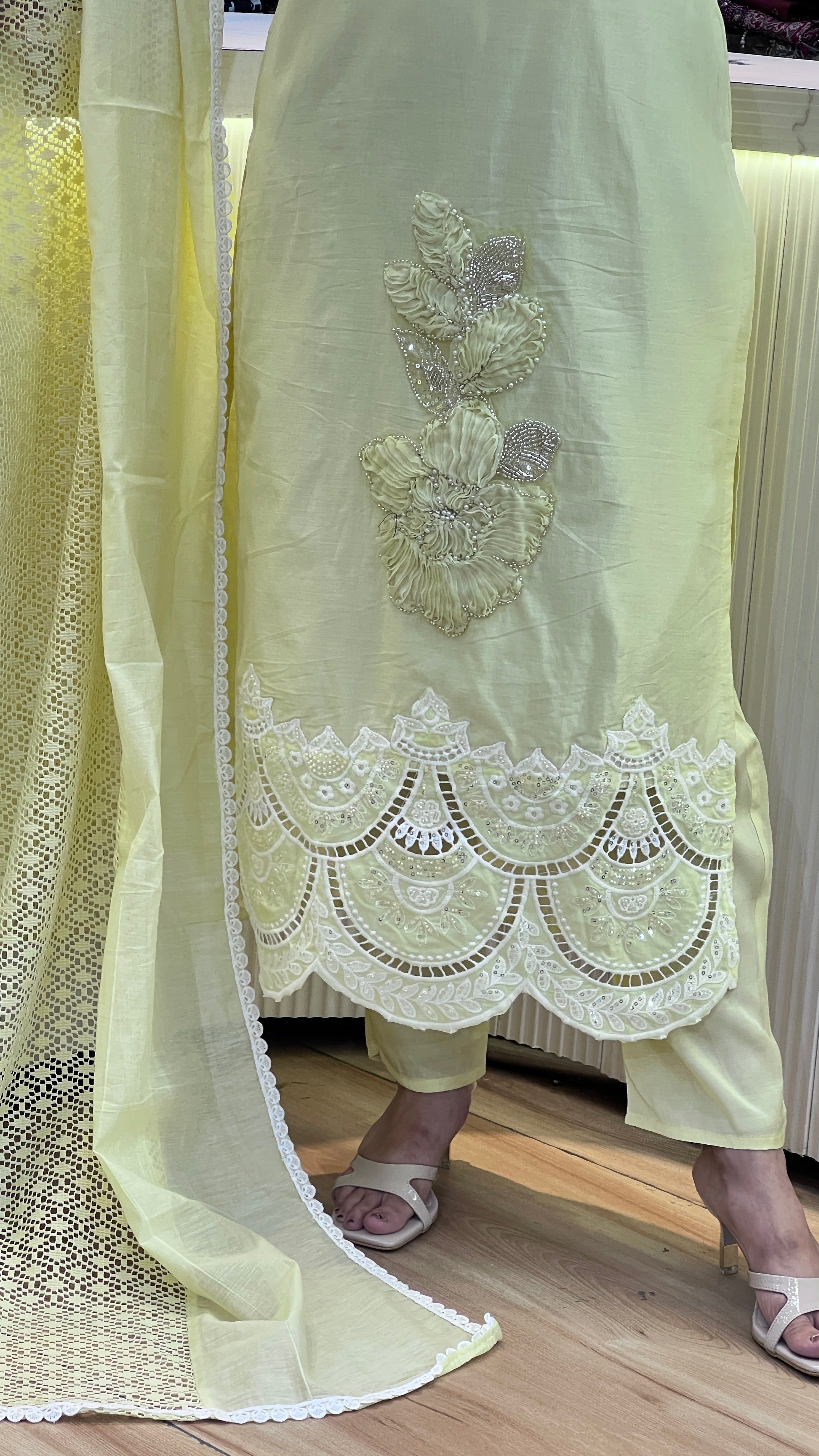 Pakistani mul chanderi suit ( sdw 1567 )
