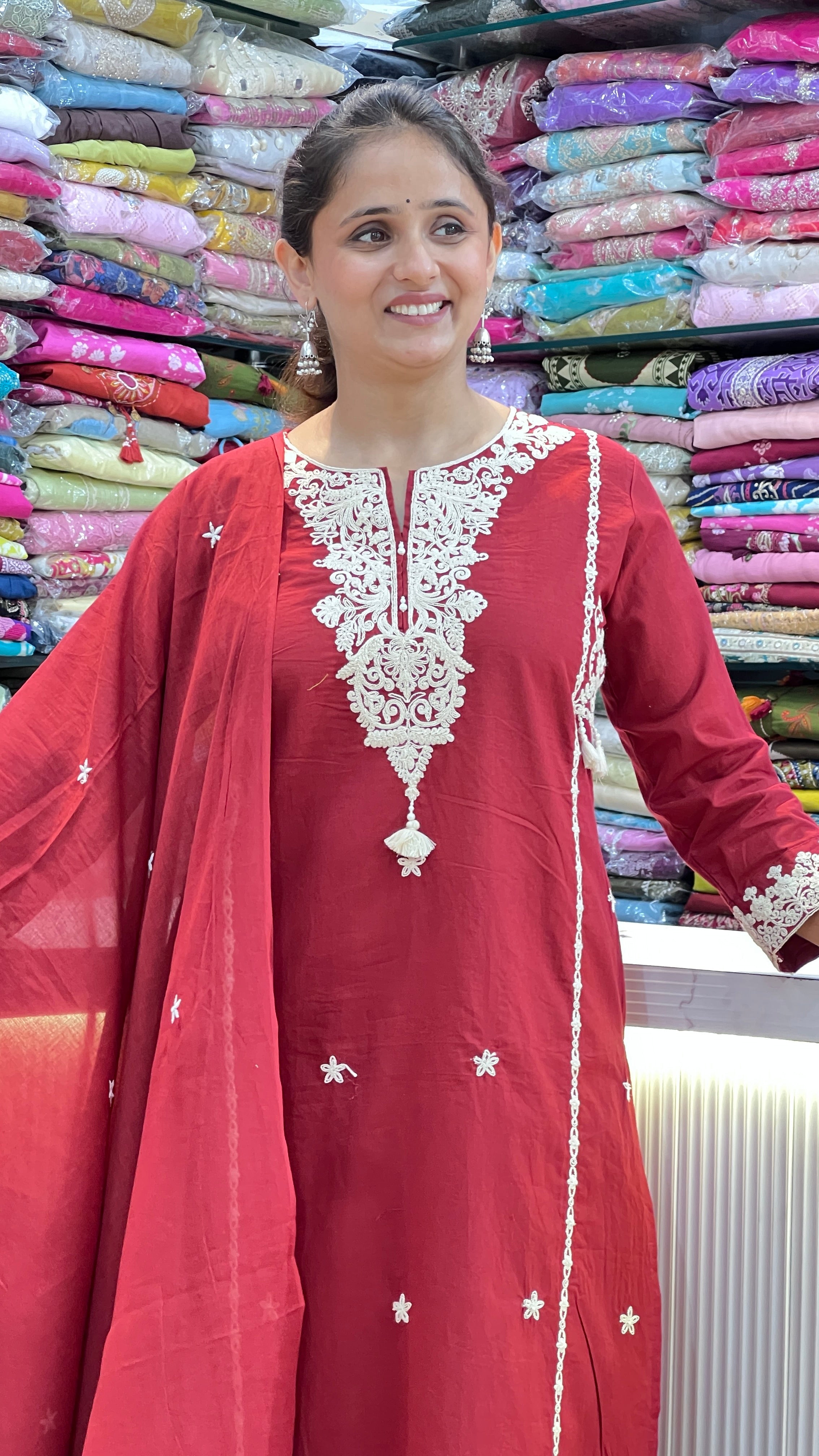 Designer embroidered cotton suit ( gj 11667 )