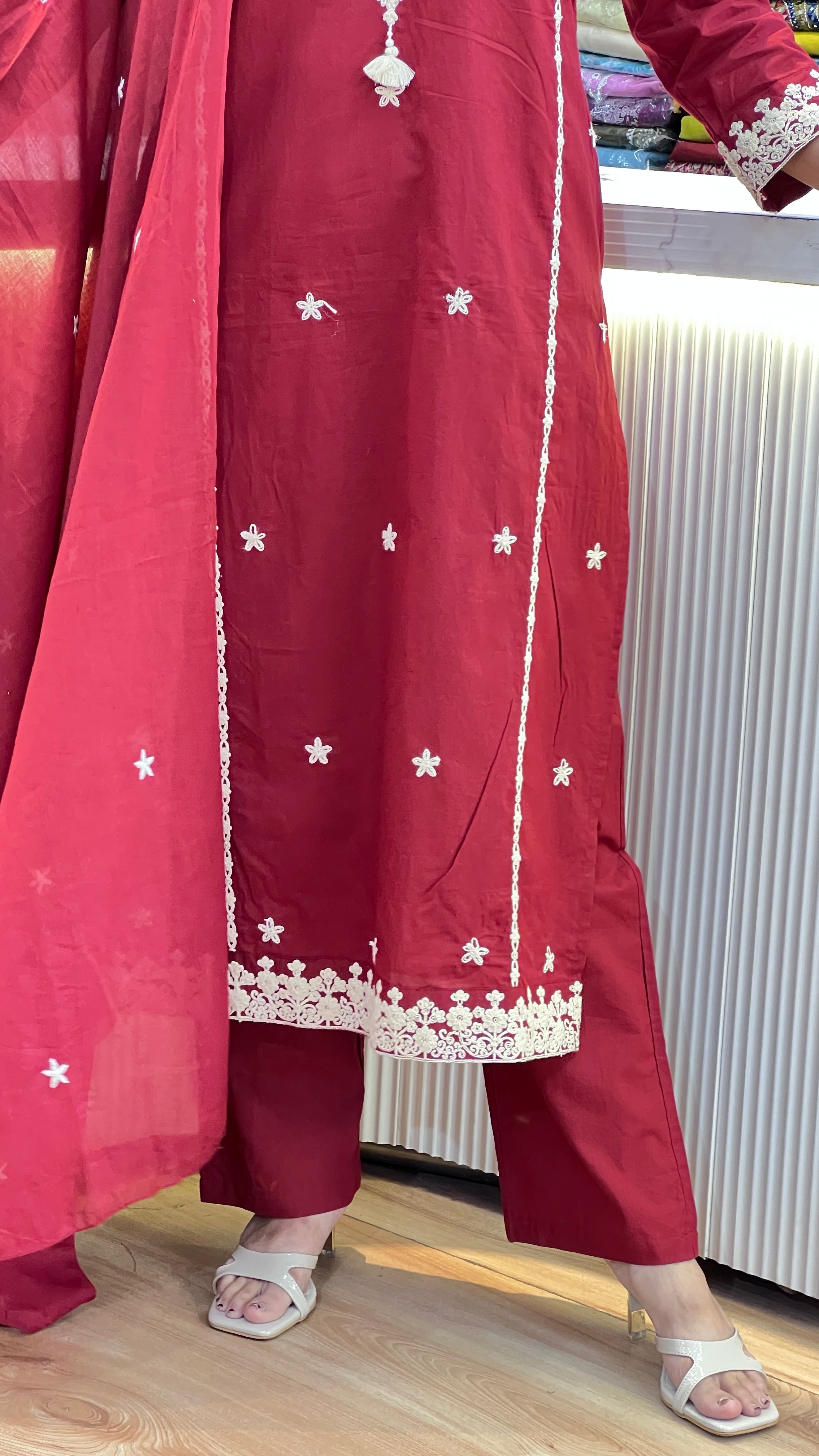 Designer embroidered cotton suit ( gj 11667 )
