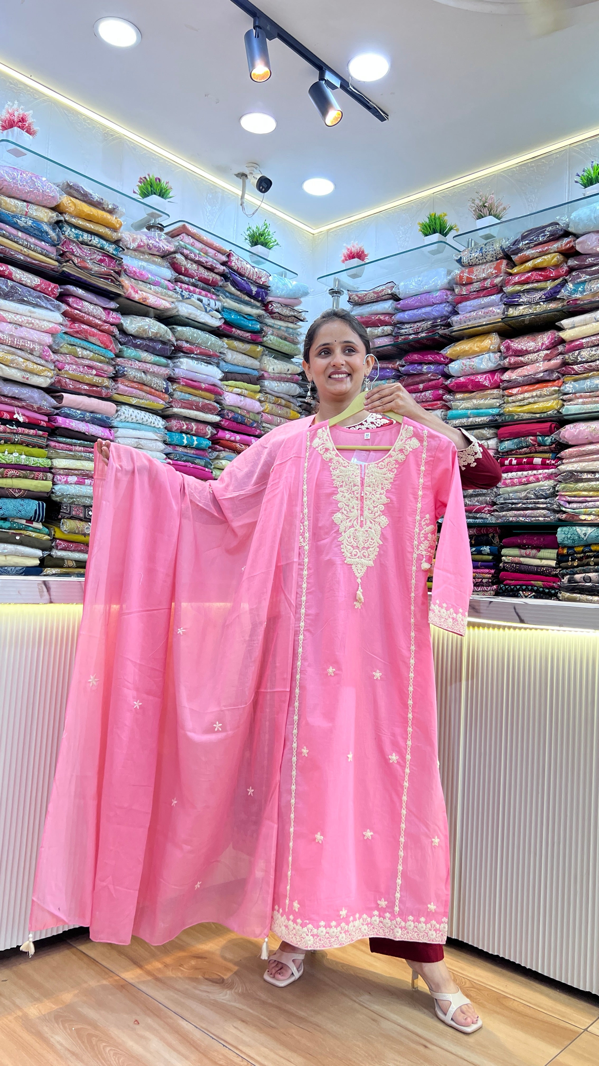 Designer embroidered cotton suit ( gj 11667 )
