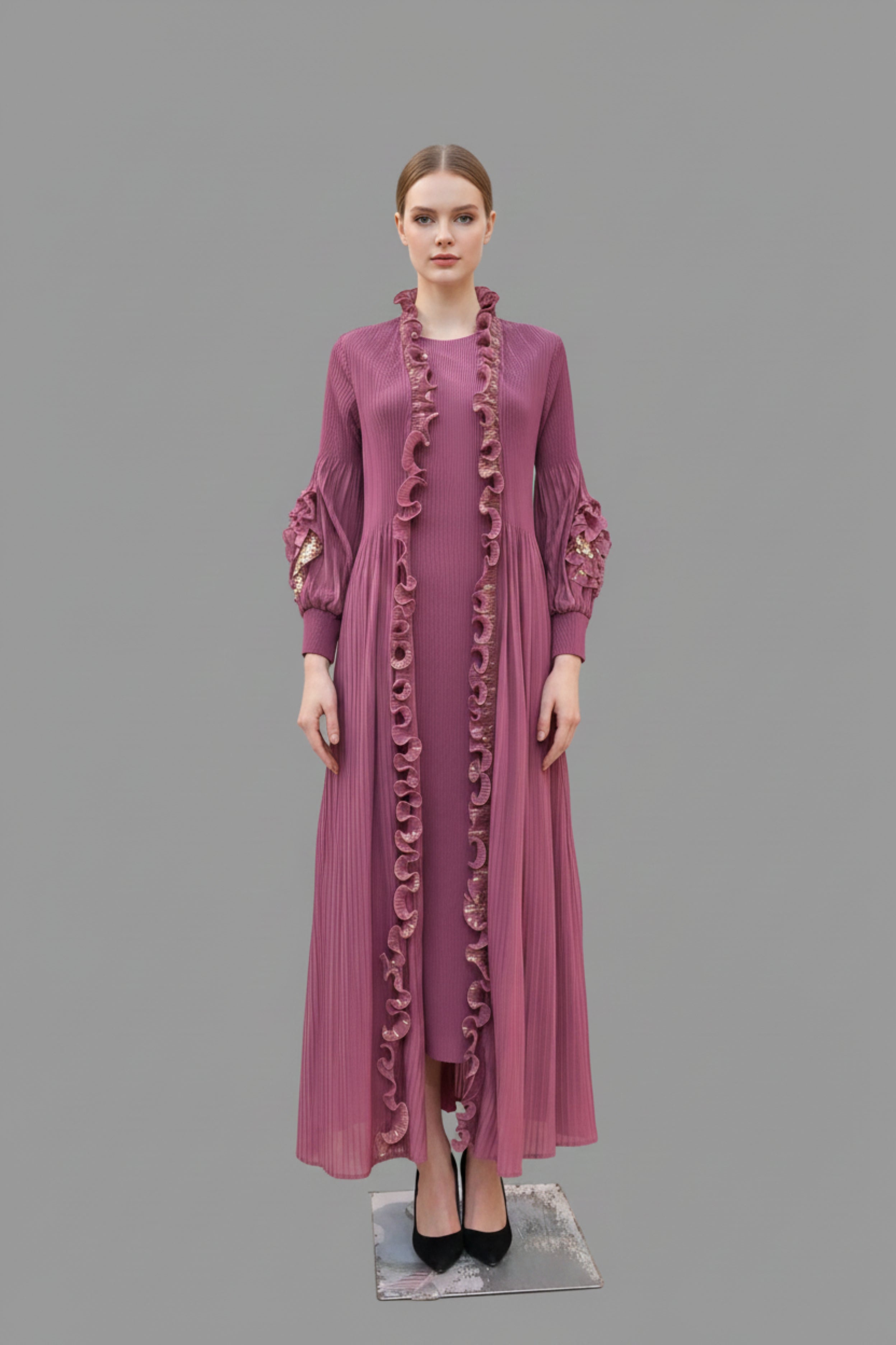 Imported High-Stretch Sleeveless Inner Dress & Long Shrug Set | Universal Fit S-3XL