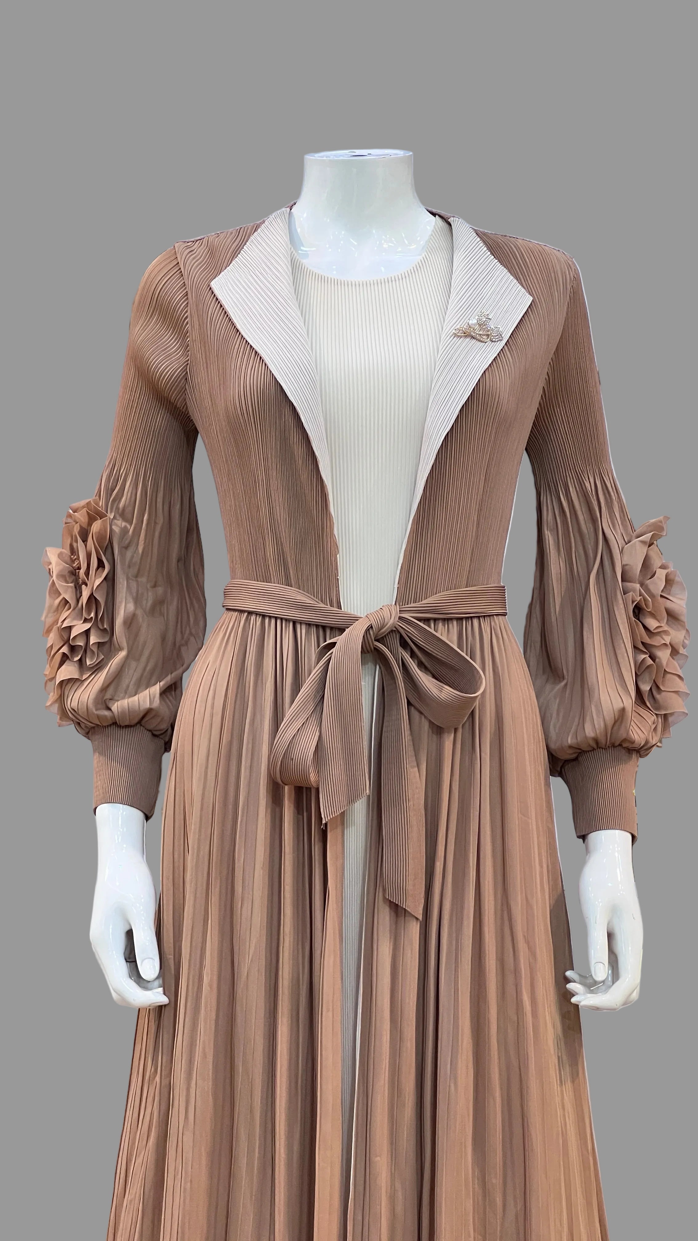 Premium Imported 2-Piece Long Dress with Shrug | Super-Stretch (Fits S to 3XL)