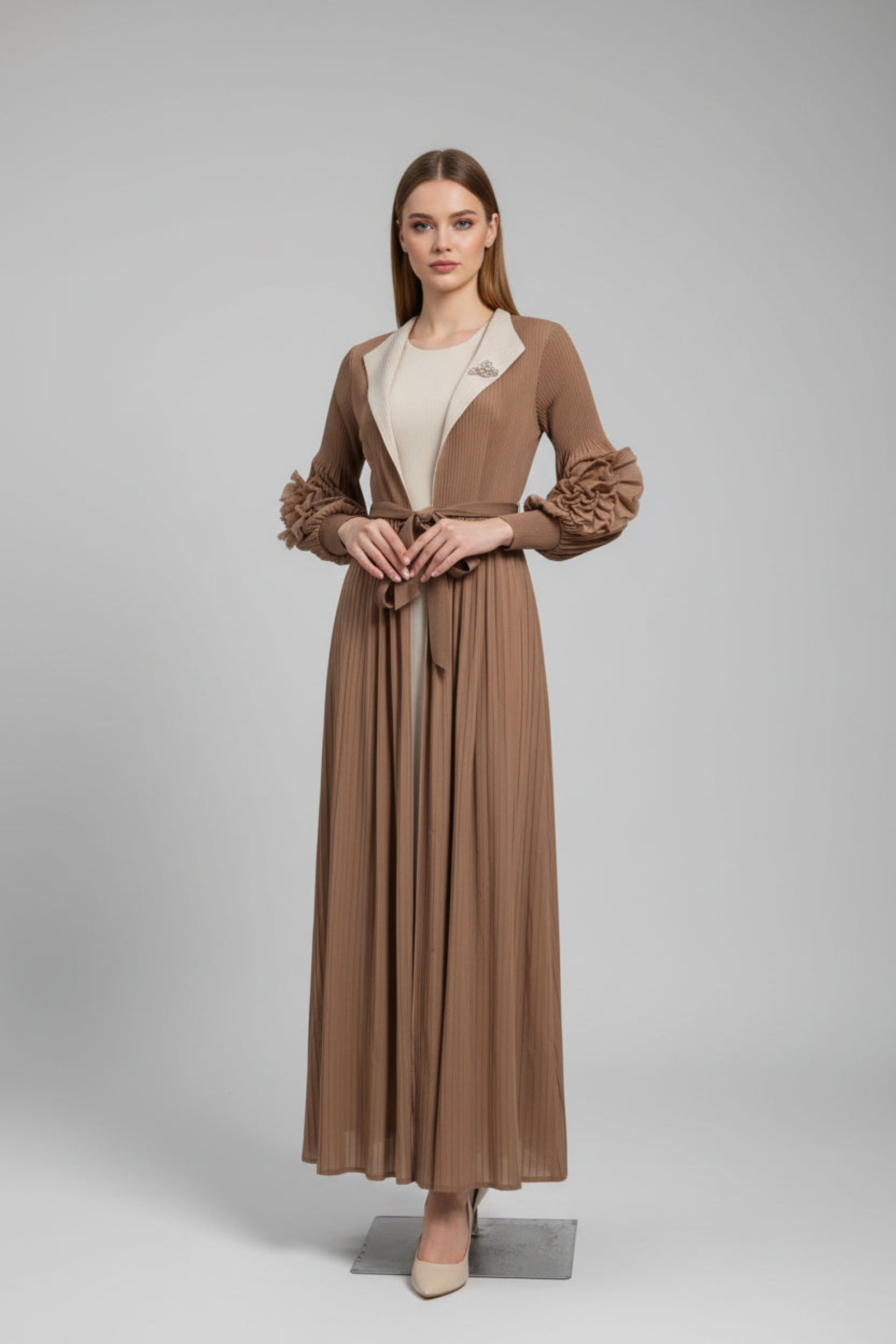 Premium Imported 2-Piece Long Dress with Shrug | Super-Stretch (Fits S to 3XL)
