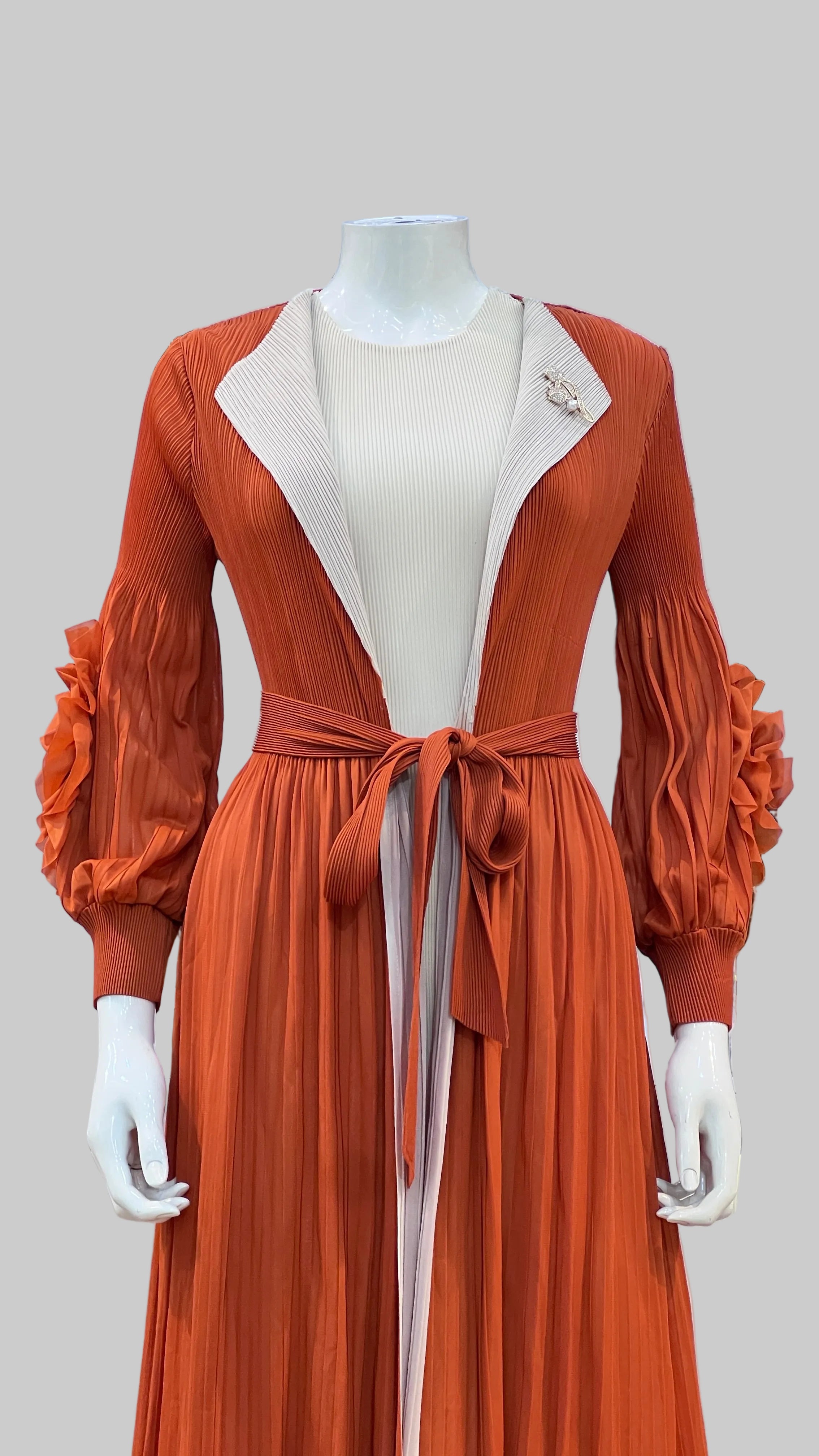Premium Imported 2-Piece Long Dress with Shrug | Super-Stretch (Fits S to 3XL)