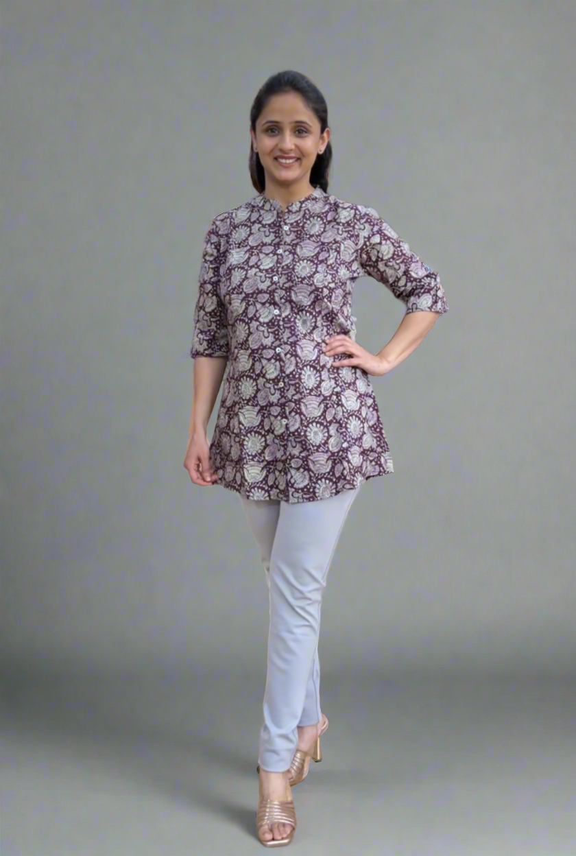 front button short kurta