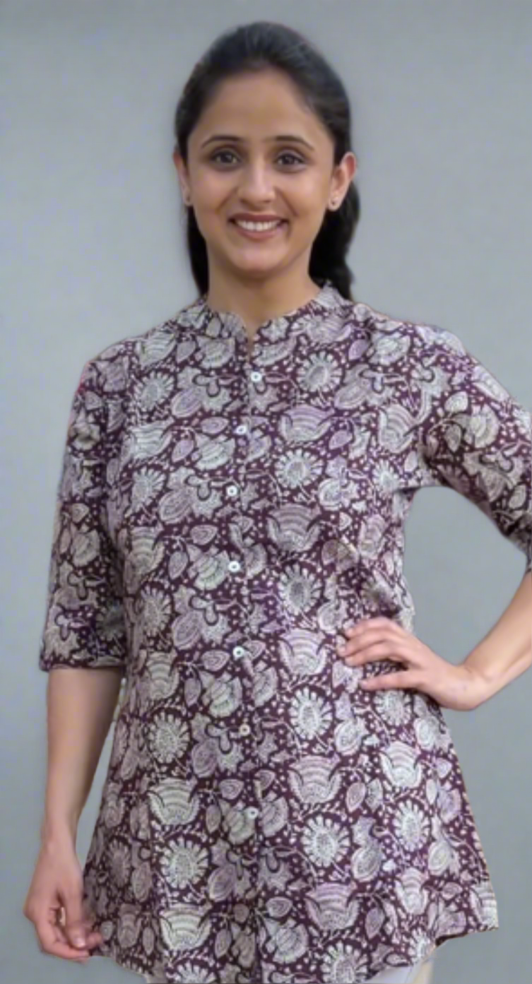 front button short kurta