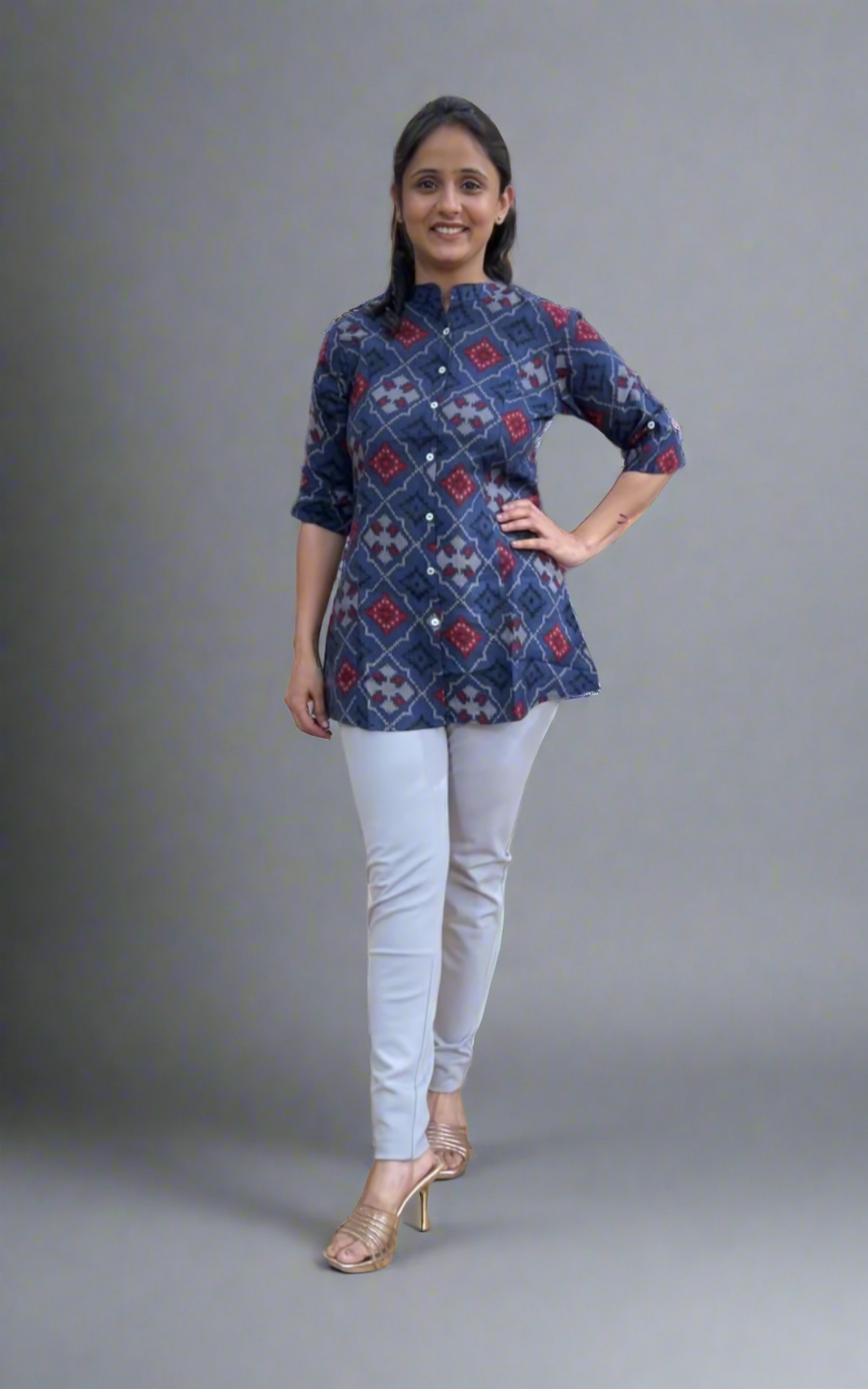 patola printed short kurta