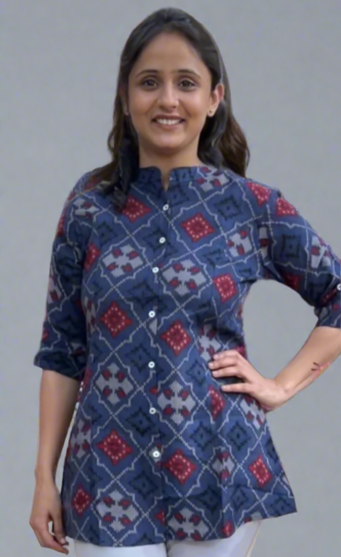 patola printed short kurta