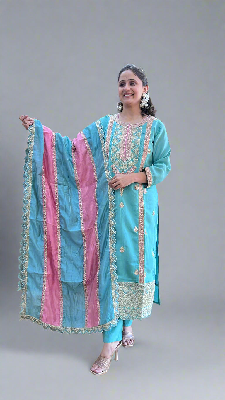 modal embroidered suit