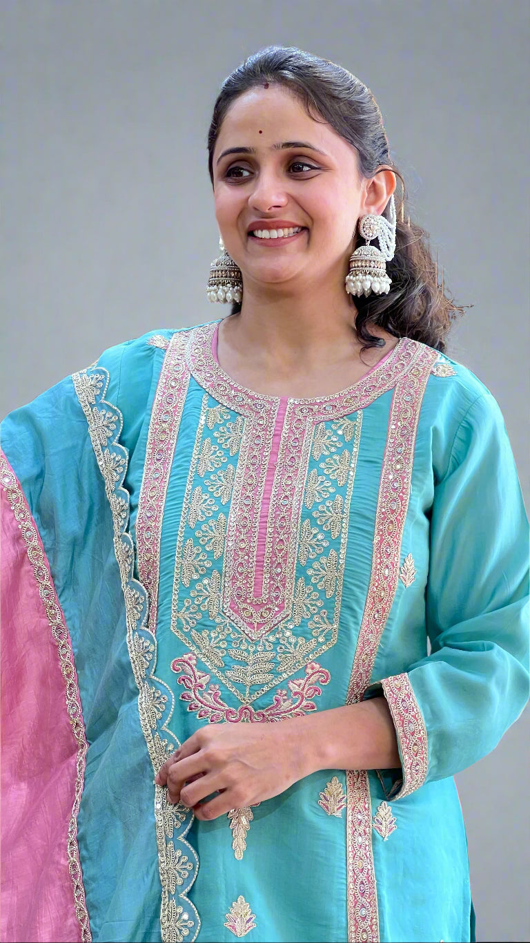 modal embroidered suit