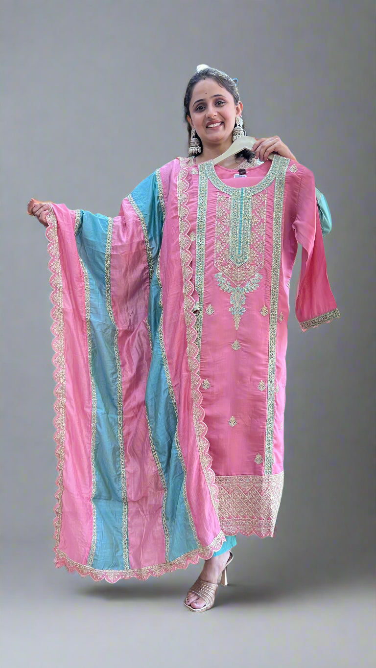 modal embroidered suit