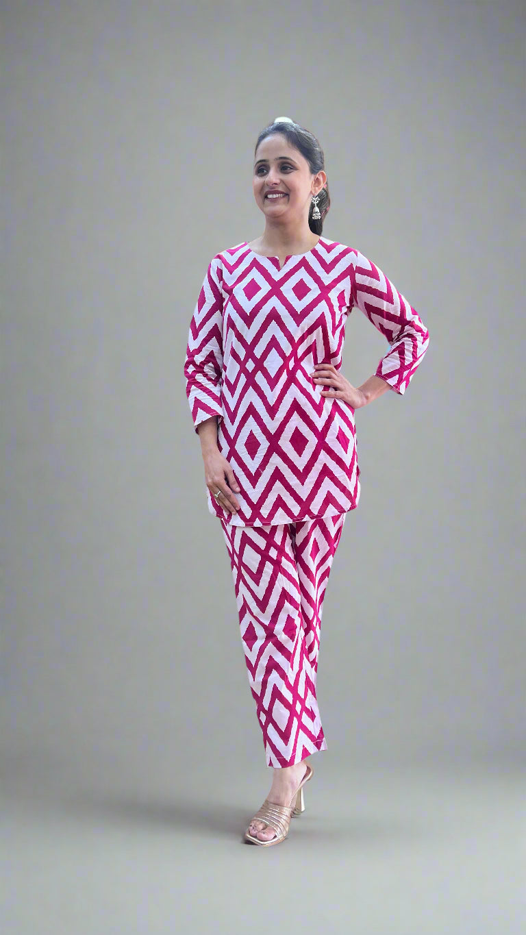 pure cotton short cord set