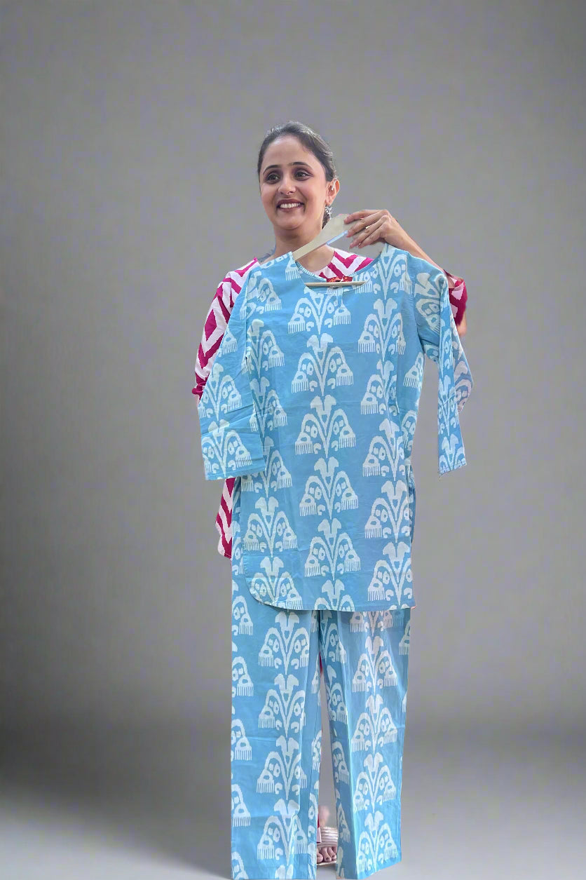 pure cotton short cord set