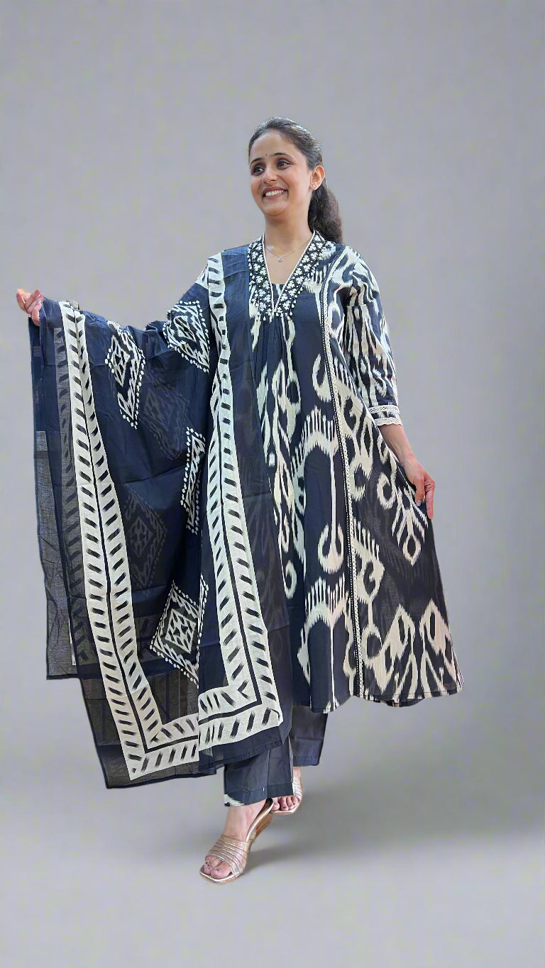 anhya a line printed suit