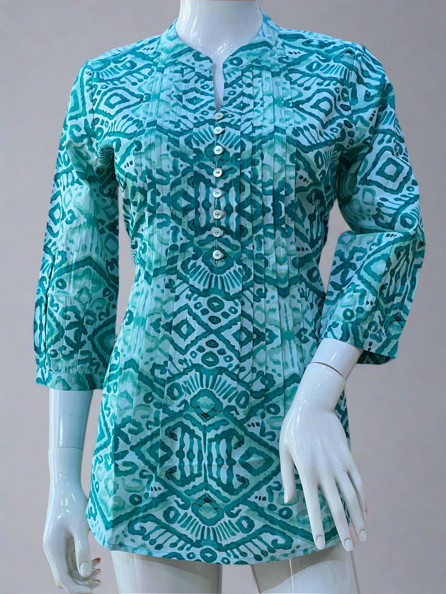 batik printed short kurti