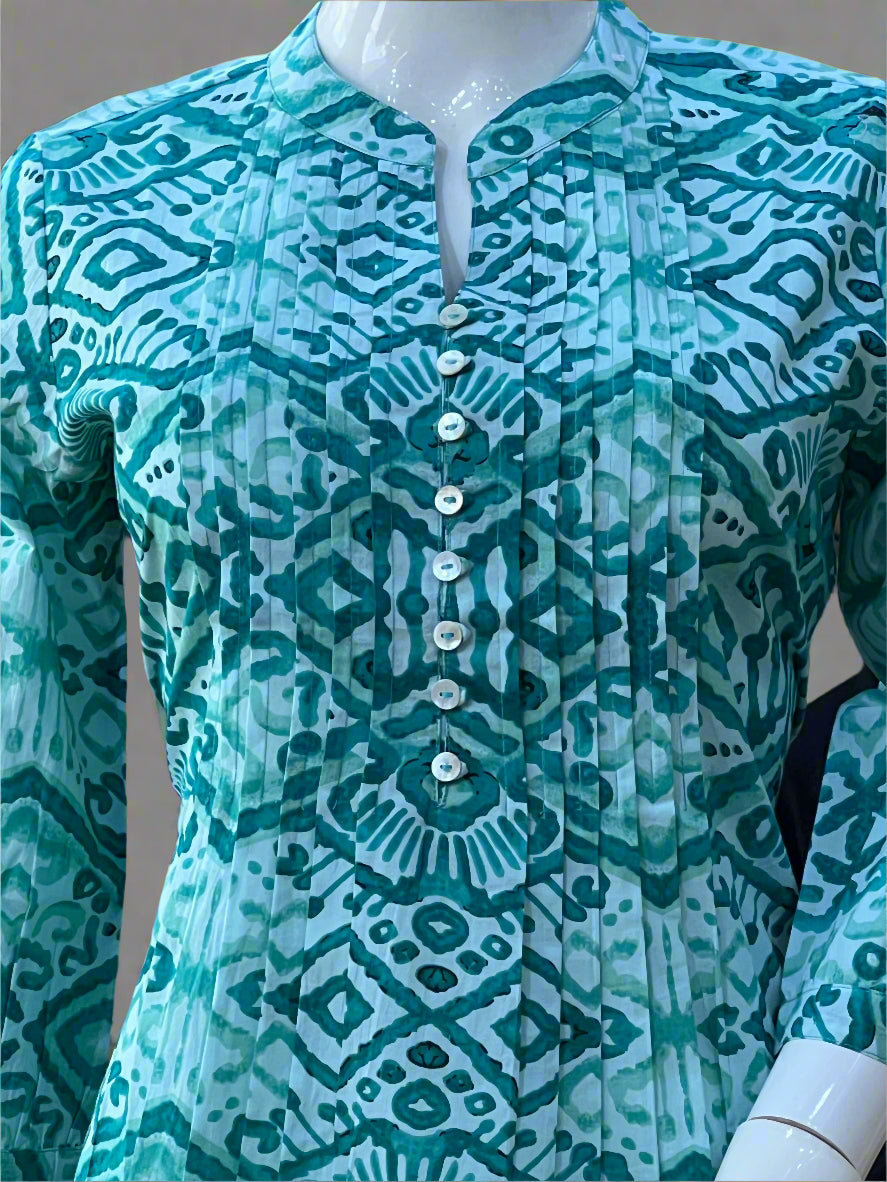 batik printed short kurti