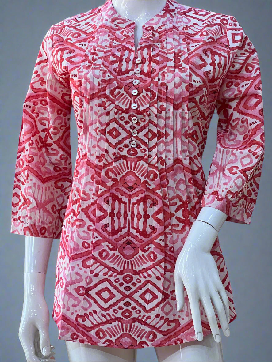 batik printed short kurti