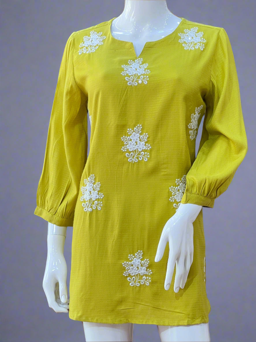 embroidered short kurta