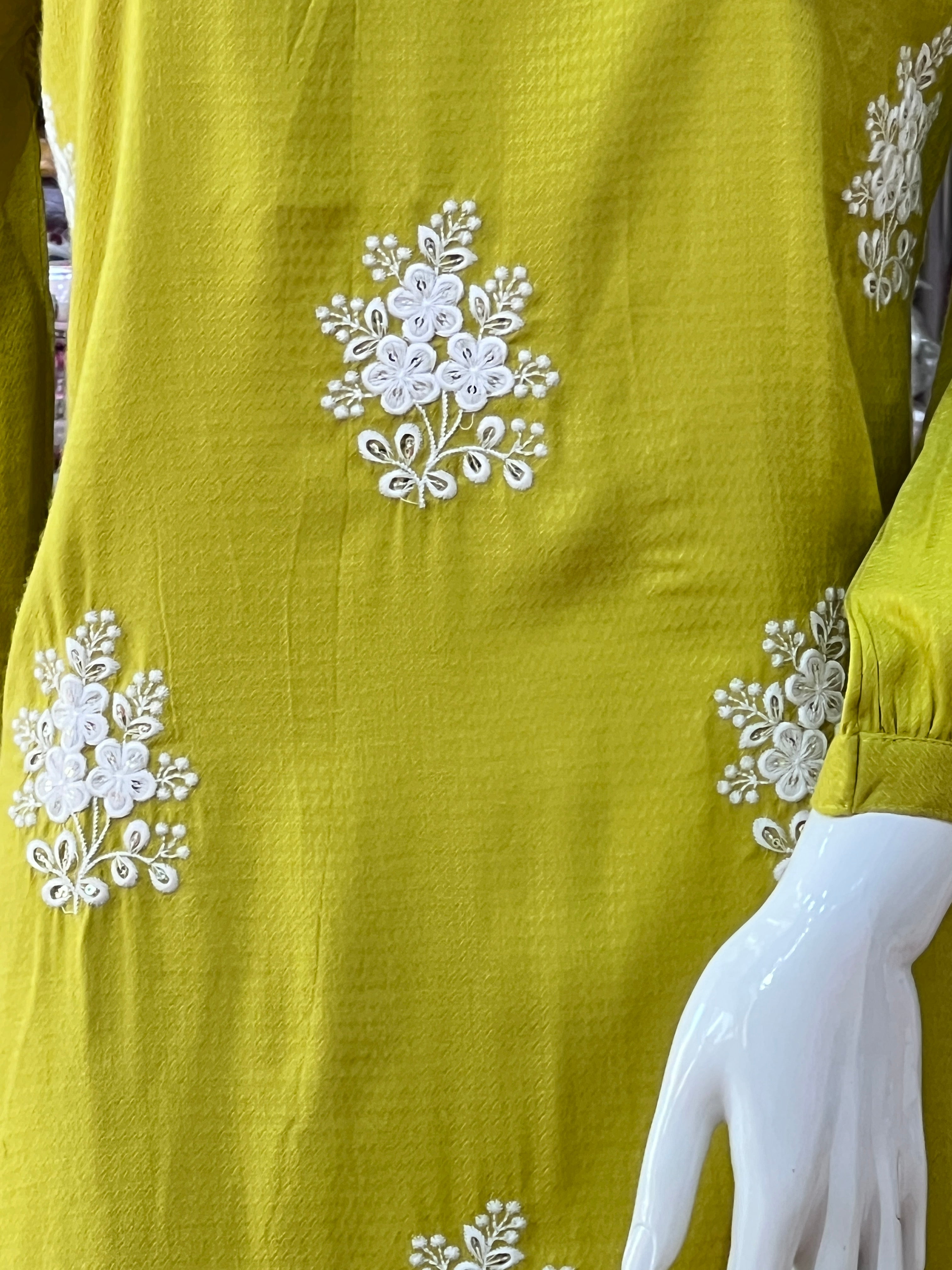embroidered short kurta
