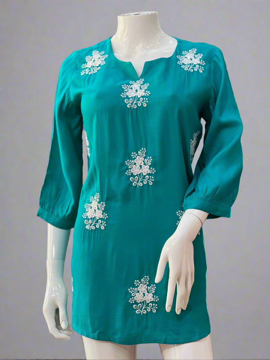 embroidered short kurta