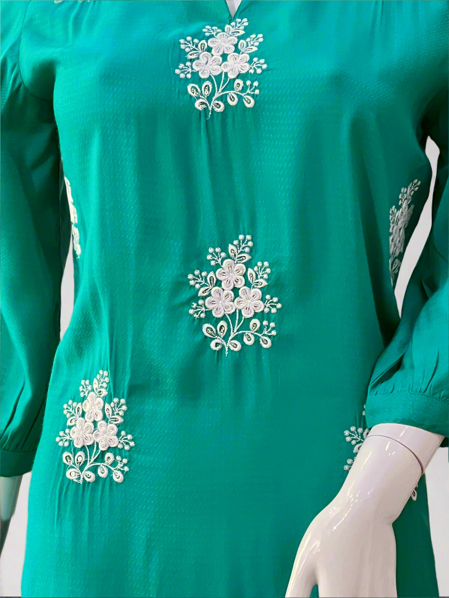 embroidered short kurta