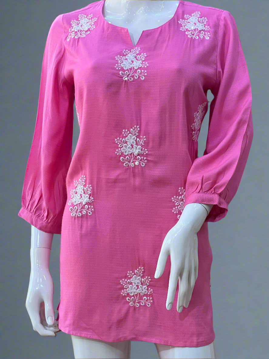 embroidered short kurta