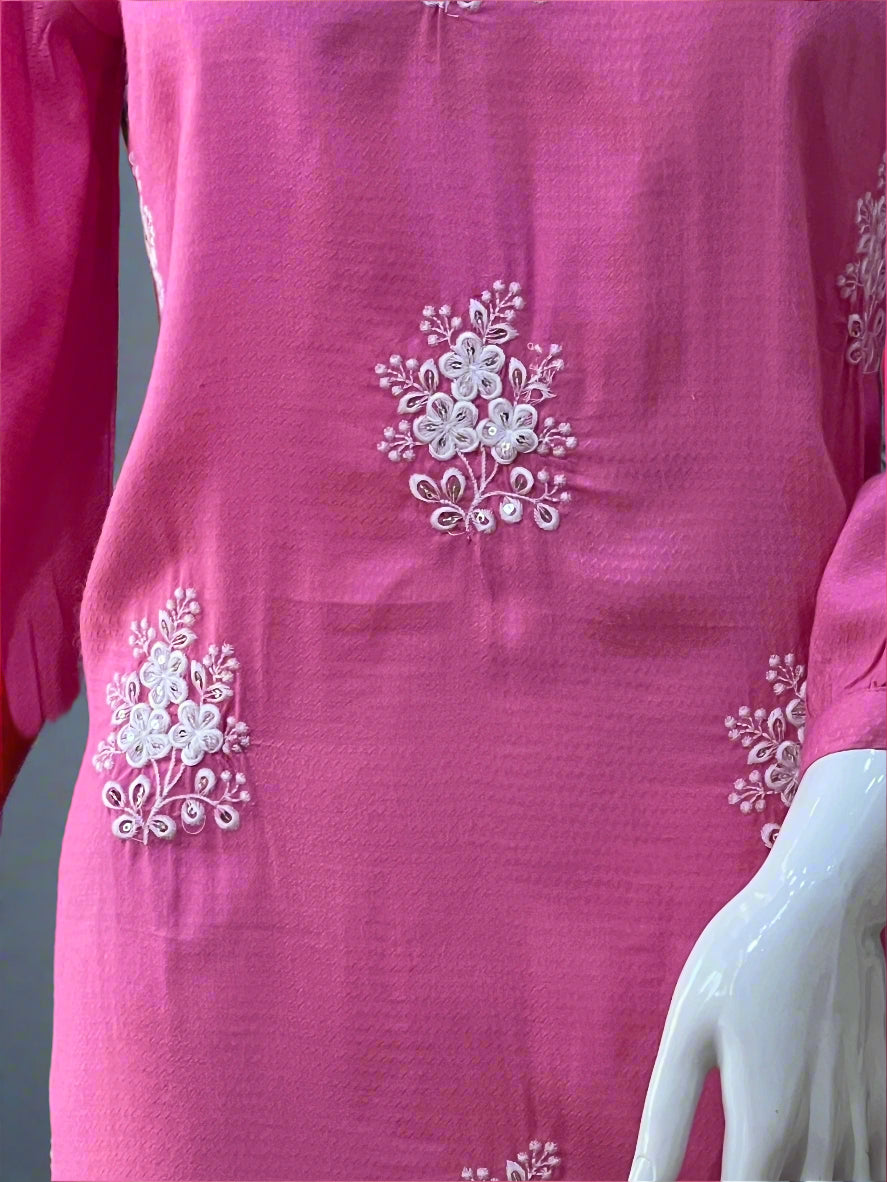 embroidered short kurta