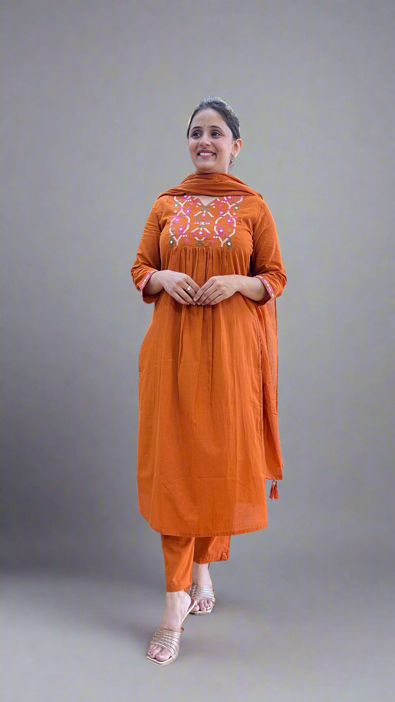 AVA cross stich work suit