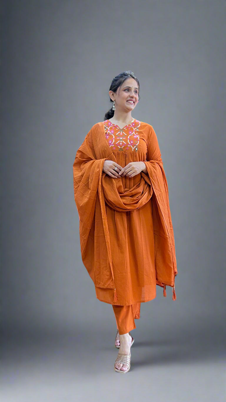 AVA cross stich work suit