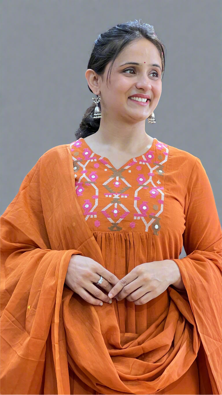 AVA cross stich work suit