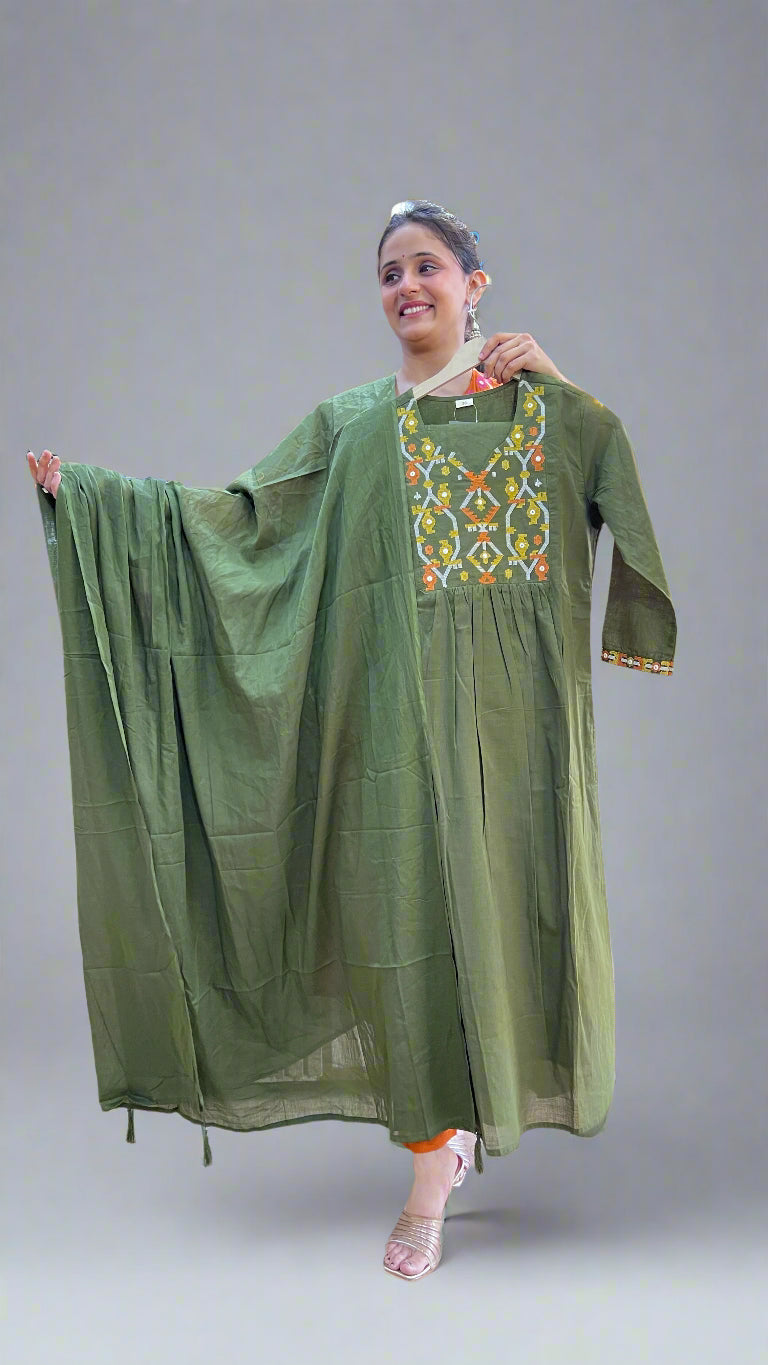 AVA cross stich work suit