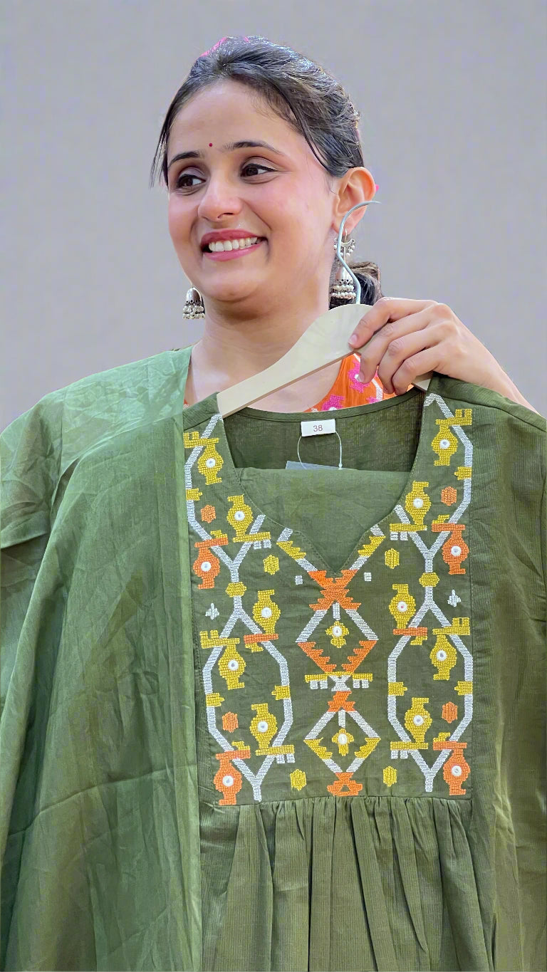 AVA cross stich work suit