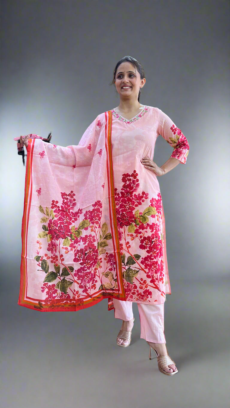 avni cambric cotton suit