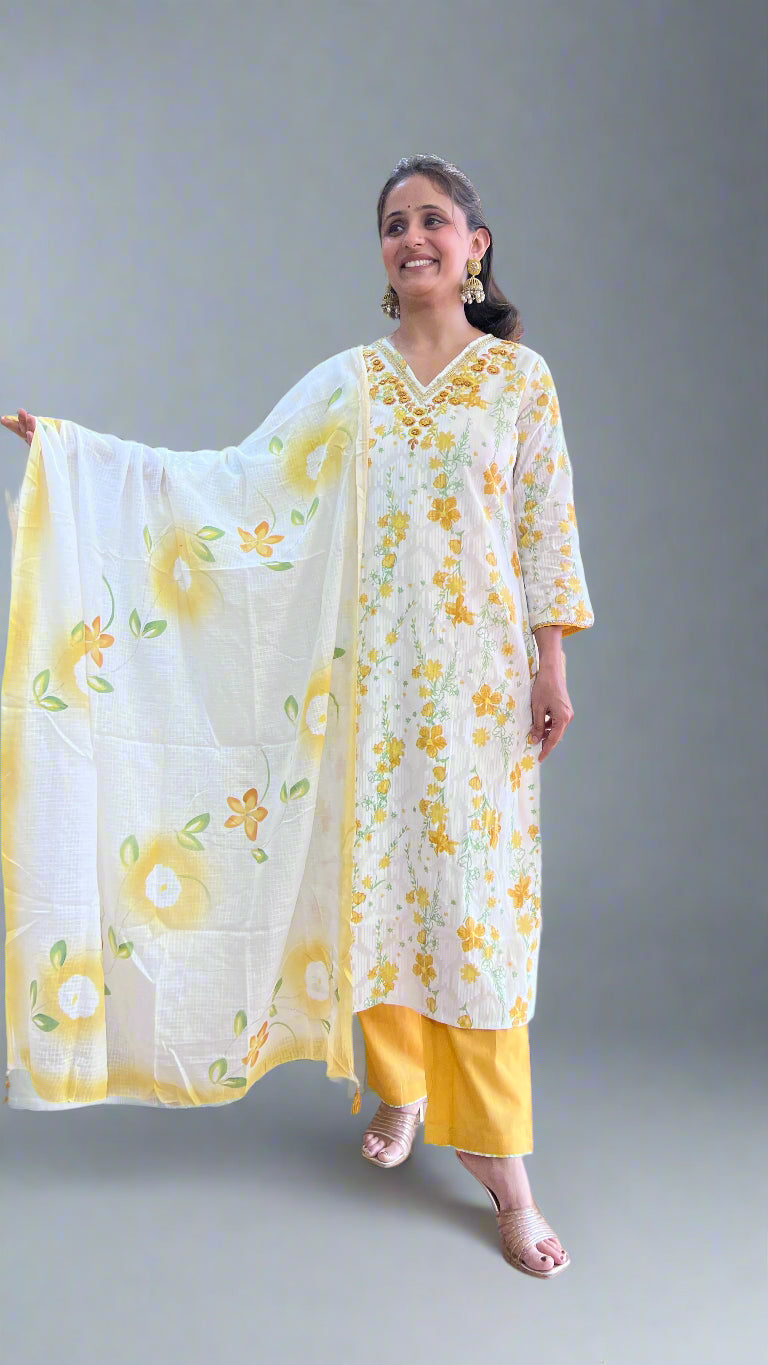 ava pure cotton suit