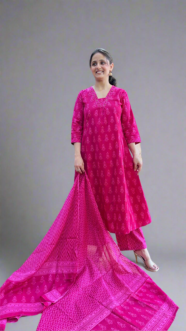 Aline v neck cotton suit