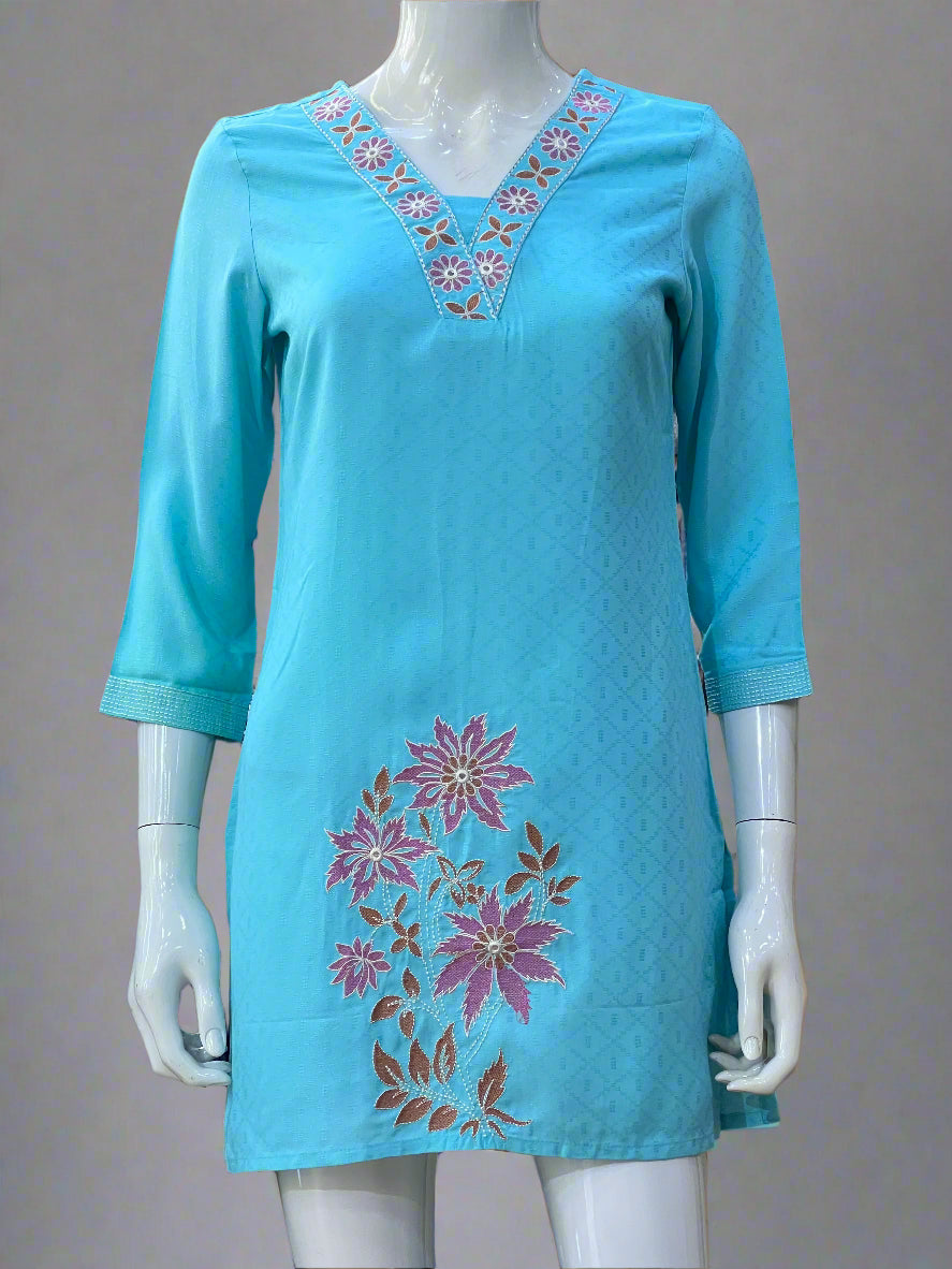 short embroidered kurta - sh 75767