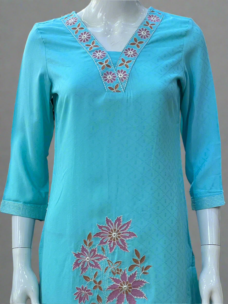 short embroidered kurta - sh 75767