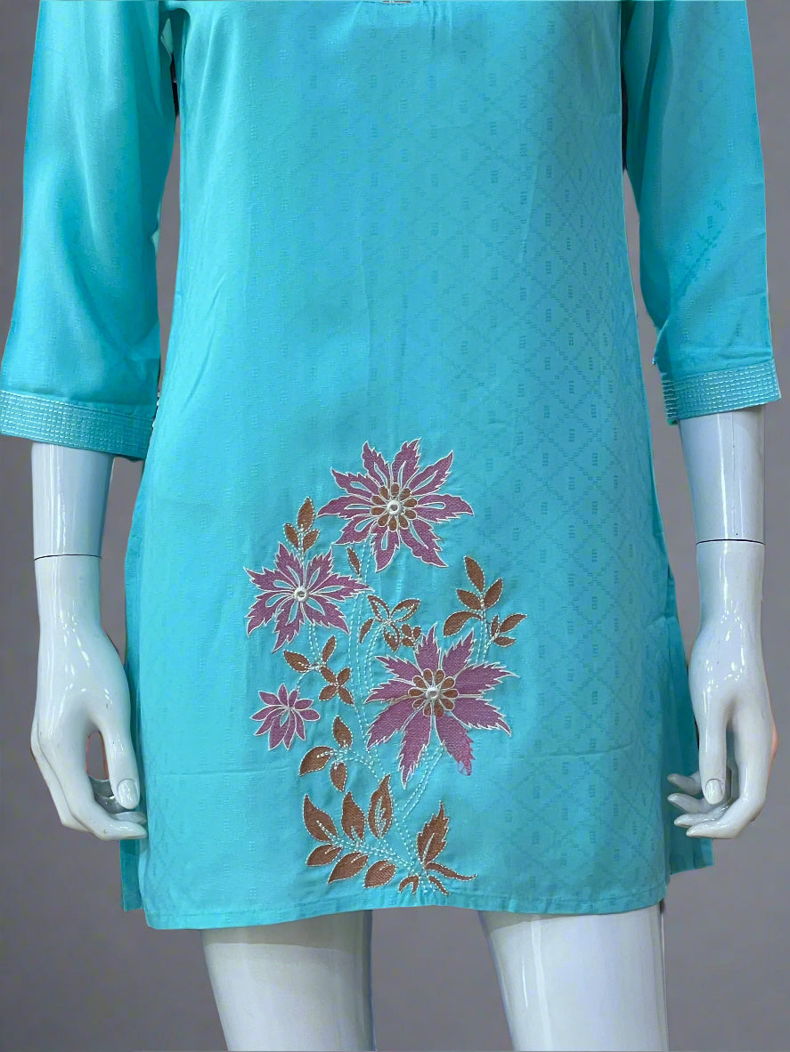 short embroidered kurta - sh 75767