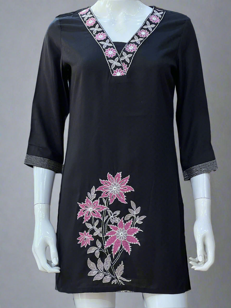 short embroidered kurta - sh 75767